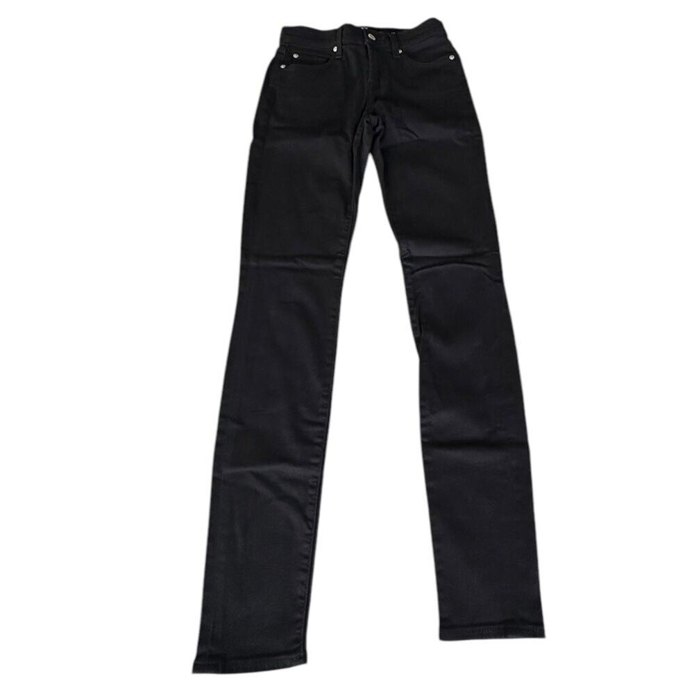 7 For All Mankind The Skinny Denim Jeans Women's Size 25 Black Stretch Mid-Rise
